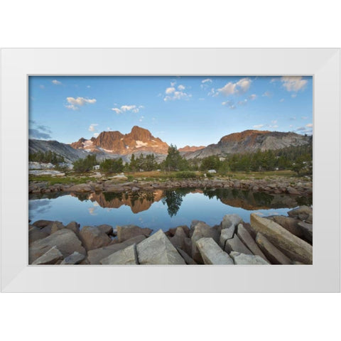 California, Inyo NF Rocky shore of Garnet Lake White Modern Wood Framed Art Print by Paulson, Don