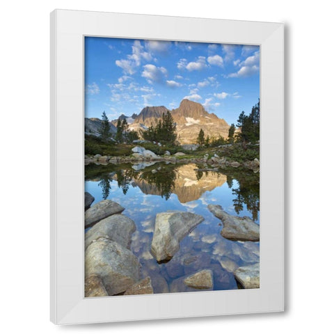 California, Inyo NF Rocky shore of Garnet Lake White Modern Wood Framed Art Print by Paulson, Don