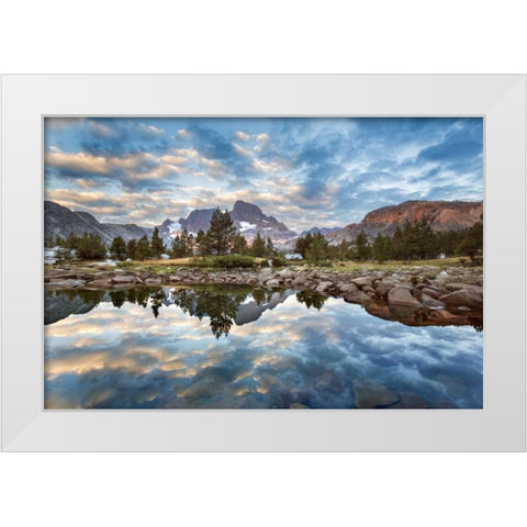 California Mountains reflect in Garnet Lake White Modern Wood Framed Art Print by Paulson, Don