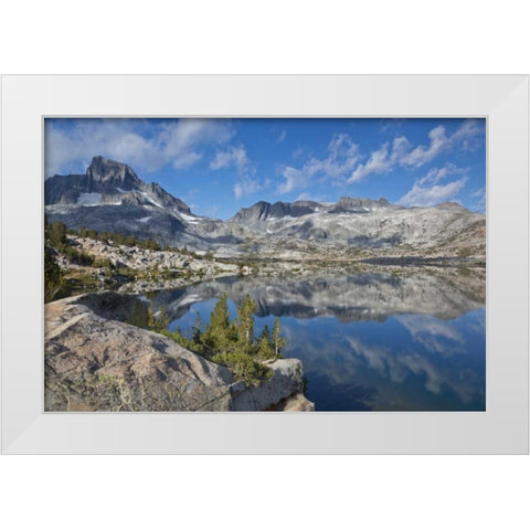CA, Inyo NF Landscape of Thousand Island Lake White Modern Wood Framed Art Print by Paulson, Don