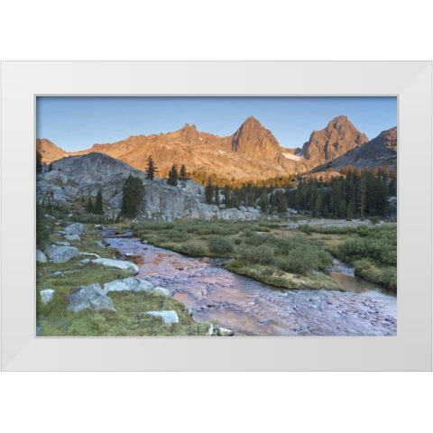 CA, Inyo NF Feeder stream entering Ediza Lake White Modern Wood Framed Art Print by Paulson, Don