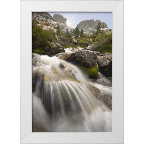 California, Inyo NF Stream flowing to Ediza Lake White Modern Wood Framed Art Print by Paulson, Don