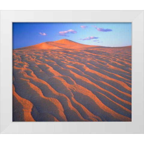 California, Dumont Dunes, Sand Dunes and Clouds White Modern Wood Framed Art Print by Talbot Frank, Christopher