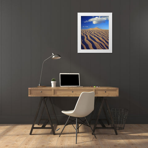 California, Dumont Dunes Sand Dunes and Clouds White Modern Wood Framed Art Print by Talbot Frank, Christopher