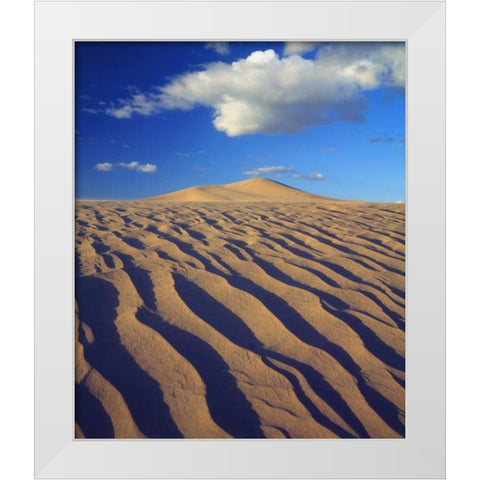 California, Dumont Dunes Sand Dunes and Clouds White Modern Wood Framed Art Print by Talbot Frank, Christopher