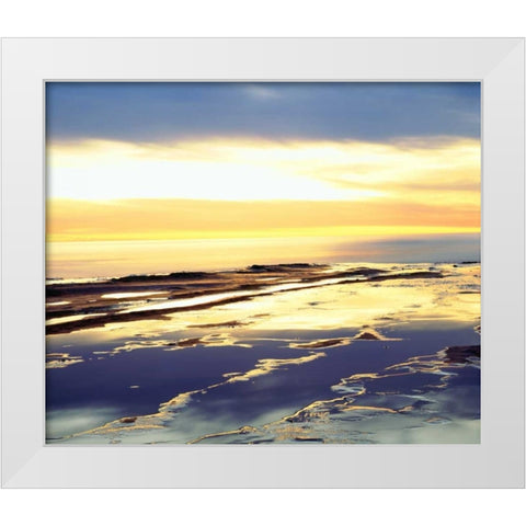 CA, San Diego Sunset Cliffs tide pools at sunset White Modern Wood Framed Art Print by Talbot Frank, Christopher