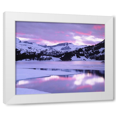 California, Sierra Nevada, Ellery Lake at Sunset, White Modern Wood Framed Art Print by Talbot Frank, Christopher