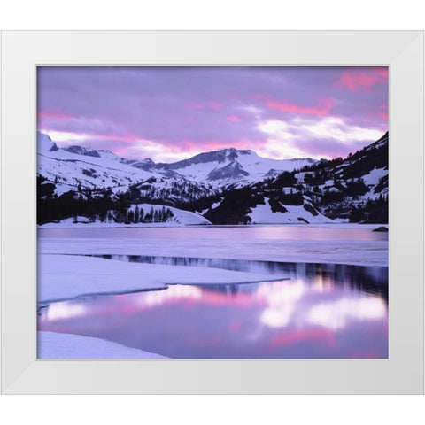 California, Sierra Nevada, Ellery Lake at Sunset, White Modern Wood Framed Art Print by Talbot Frank, Christopher