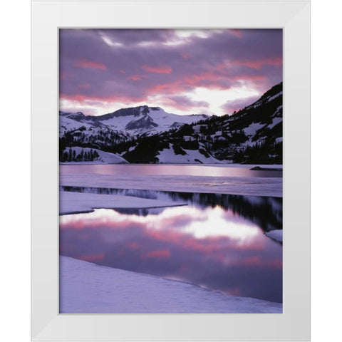 CA, Sierra Nevada Mts reflecting in Ellery Lake White Modern Wood Framed Art Print by Talbot Frank, Christopher