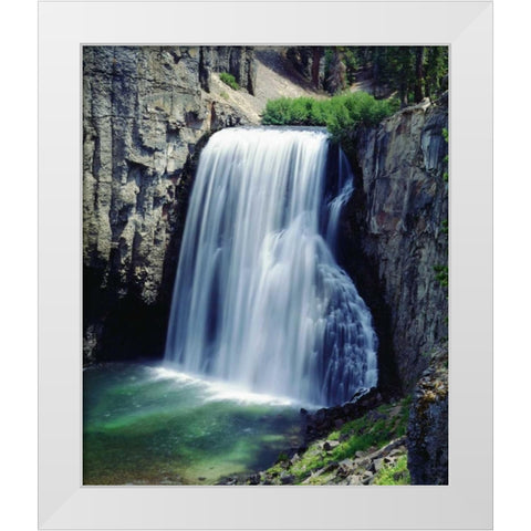 California, Sierra Nevada Rainbow Falls White Modern Wood Framed Art Print by Talbot Frank, Christopher