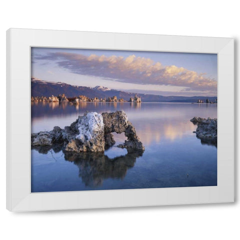 CA, Sierra Nevada Tufa Formations on Mono Lake White Modern Wood Framed Art Print by Talbot Frank, Christopher