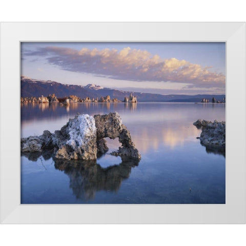 CA, Sierra Nevada Tufa Formations on Mono Lake White Modern Wood Framed Art Print by Talbot Frank, Christopher