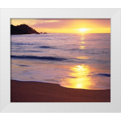 CA, Sunset over the Central California Coast White Modern Wood Framed Art Print by Talbot Frank, Christopher