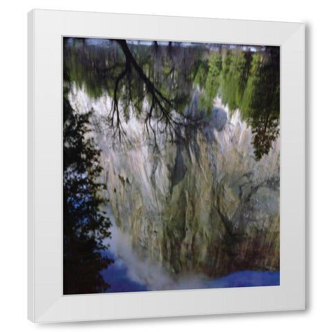 CA, Yosemite El Capitan and the Merced River White Modern Wood Framed Art Print by Talbot Frank, Christopher