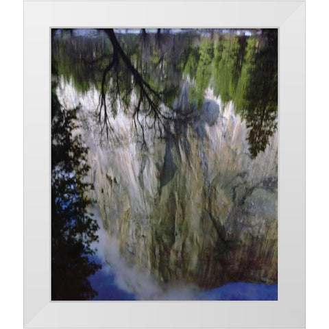 CA, Yosemite El Capitan and the Merced River White Modern Wood Framed Art Print by Talbot Frank, Christopher