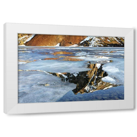 California, Sierra Nevada Ellery Lake White Modern Wood Framed Art Print by Flaherty, Dennis