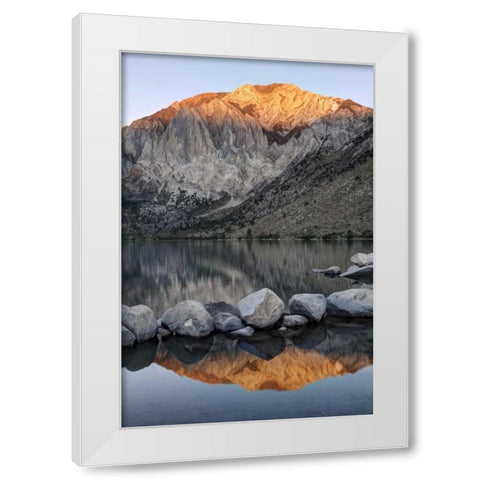 USA, California Convict Lake at sunrise White Modern Wood Framed Art Print by Flaherty, Dennis