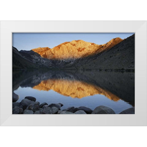 USA, California Convict Lake at sunrise White Modern Wood Framed Art Print by Flaherty, Dennis