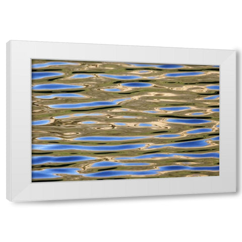 USA, California Reflections in a mountain lake White Modern Wood Framed Art Print by Flaherty, Dennis