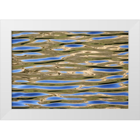 USA, California Reflections in a mountain lake White Modern Wood Framed Art Print by Flaherty, Dennis