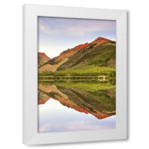 California, Bishop North Lake at sunrise White Modern Wood Framed Art Print by Flaherty, Dennis