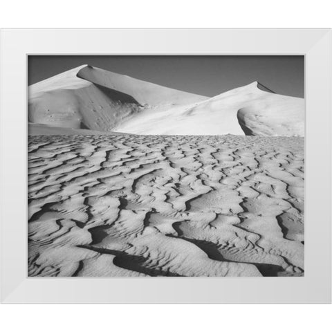 CA, Death Valley NP Eureka Sand Dunes White Modern Wood Framed Art Print by Flaherty, Dennis