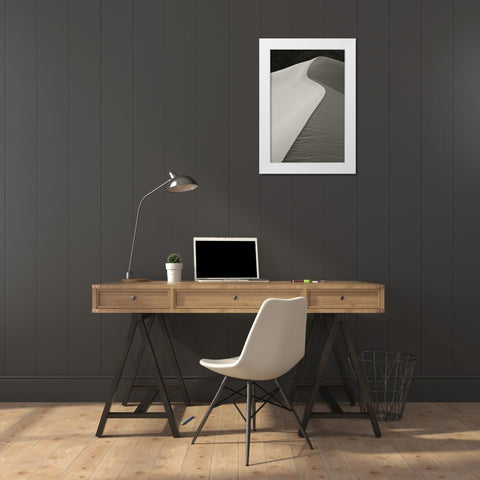 CA, Death Valley S-shaped dune ridge in morning White Modern Wood Framed Art Print by Young, Bill