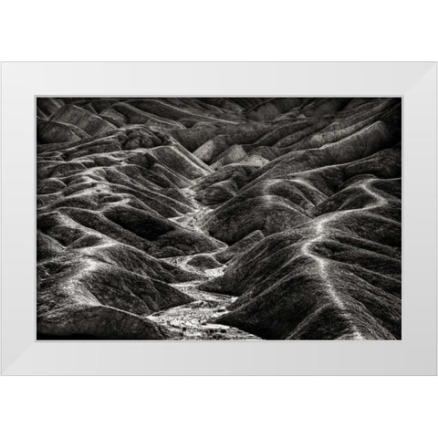 CA, Death Valley Overview of desolate landscape White Modern Wood Framed Art Print by Young, Bill
