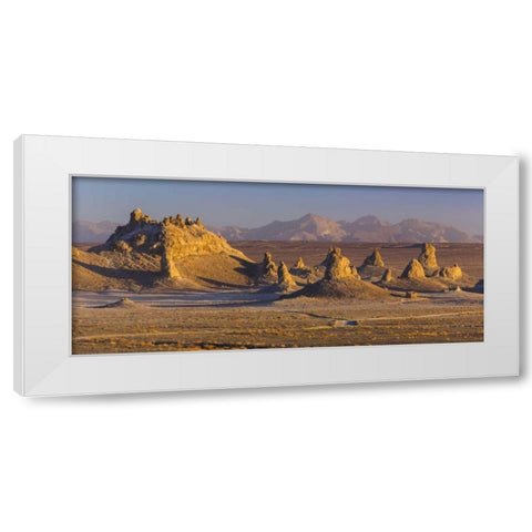 USA, California Sunset on Trona Pinnacles White Modern Wood Framed Art Print by Paulson, Don