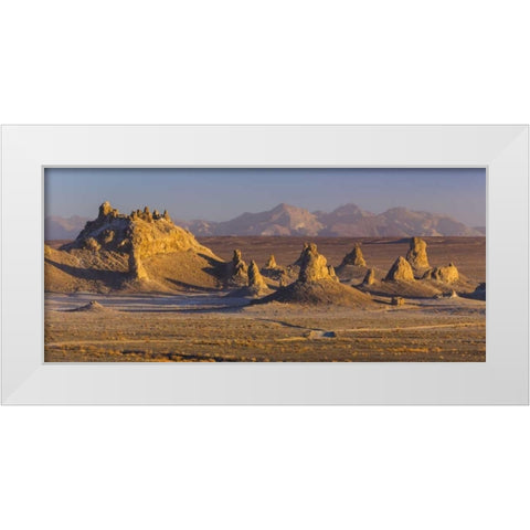 USA, California Sunset on Trona Pinnacles White Modern Wood Framed Art Print by Paulson, Don