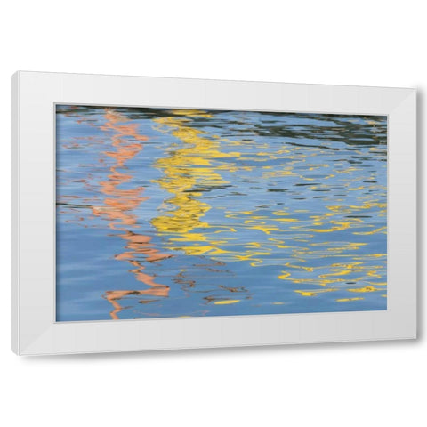 CA, San Diego Abstract reflections in water White Modern Wood Framed Art Print by Paulson, Don