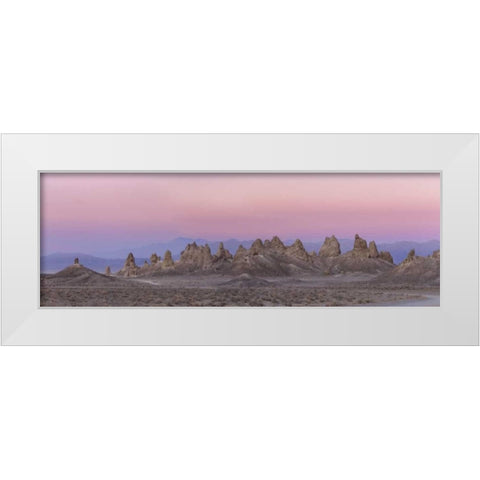 California Panoramic of Trona Pinnacles White Modern Wood Framed Art Print by Paulson, Don