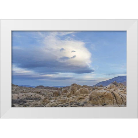 CA, Sierra Nevada Clouds over the Alabama Hills White Modern Wood Framed Art Print by Paulson, Don