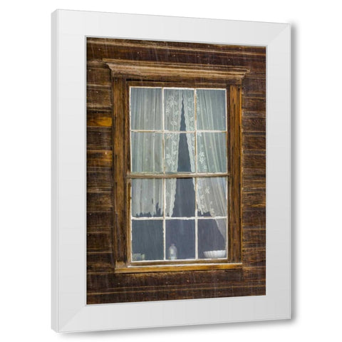 USA, California, Bodie Close-up of window White Modern Wood Framed Art Print by Paulson, Don