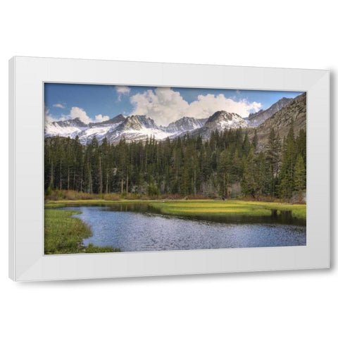 California, Sierra Nevada Weir Pond landscape White Modern Wood Framed Art Print by Flaherty, Dennis