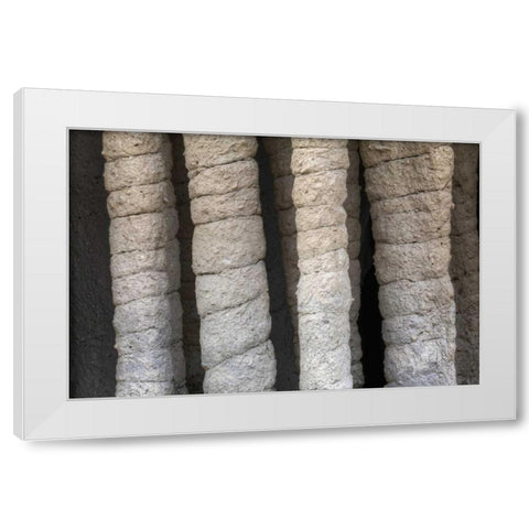 California, Mono County Volcanic rock pillars White Modern Wood Framed Art Print by Flaherty, Dennis