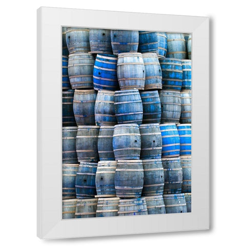 California San Luis Obispo Stacked wine barrels White Modern Wood Framed Art Print by Jaynes Gallery