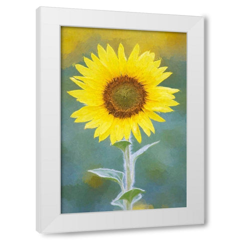 California Abstract of sunflower White Modern Wood Framed Art Print by Jaynes Gallery
