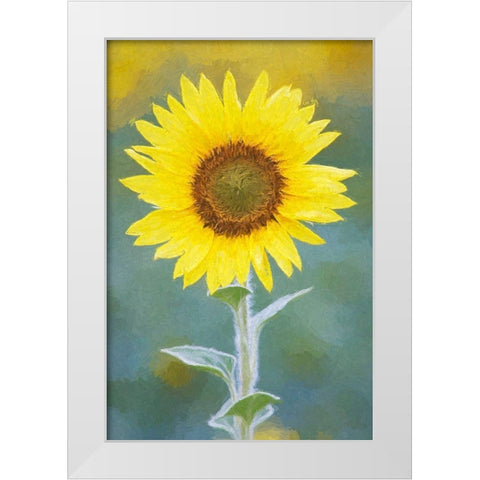 California Abstract of sunflower White Modern Wood Framed Art Print by Jaynes Gallery
