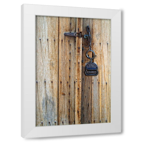 Usa-California Old latch and bolt-ghost town of Bodie White Modern Wood Framed Art Print by Sederquist, Betty