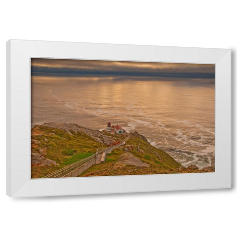 Usa-California Point Reyes Light White Modern Wood Framed Art Print by Sederquist, Betty