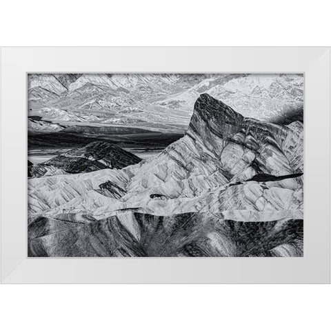 USA-Death Valley-Zabriskie Point White Modern Wood Framed Art Print by Theodore, George and Marilu