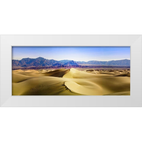 Death Valley Sand Dunes at Mesquite Flats. White Modern Wood Framed Art Print by Muir, Janet