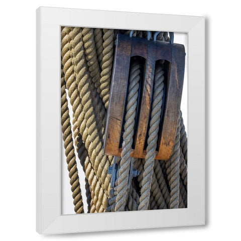 Nautical rigging-San Francisco-California-USA White Modern Wood Framed Art Print by Engelbrecht, Jim