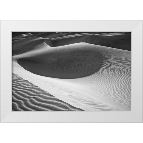 Dune Abstract-Death Valley White Modern Wood Framed Art Print by Ford, John
