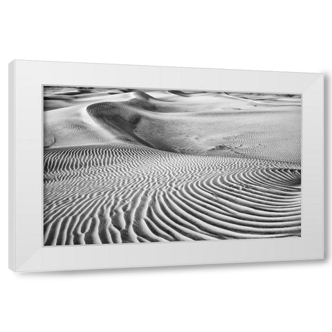 Dune Abstract-Death Valley White Modern Wood Framed Art Print by Ford, John