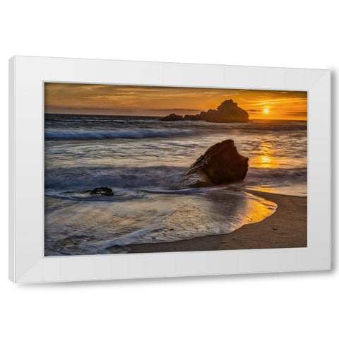 Pfeiffer Beach-Big Sur-California White Modern Wood Framed Art Print by Ford, John