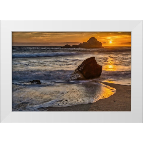Pfeiffer Beach-Big Sur-California White Modern Wood Framed Art Print by Ford, John