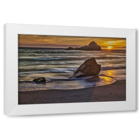 Pfeiffer Beach-Big Sur-California White Modern Wood Framed Art Print by Ford, John