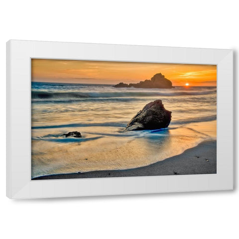 Pfeiffer Beach-Big Sur-California White Modern Wood Framed Art Print by Ford, John